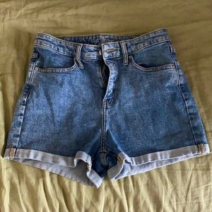 High waisted jean shorts